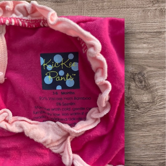 KicKee Pants Bamboo Pink Ruffel Bubble 3-6 Months - Picture 3 of 3